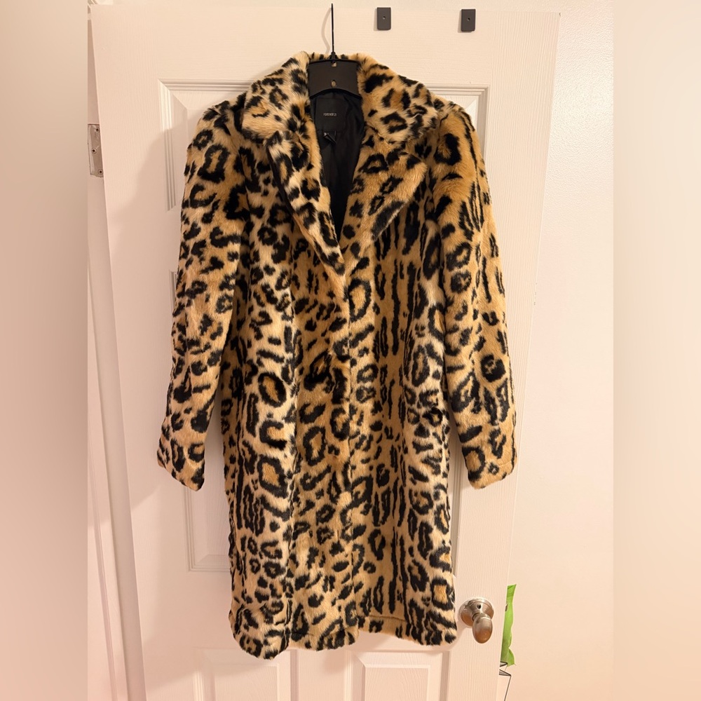 Forever 21 Leopard Print Teddy Jacket